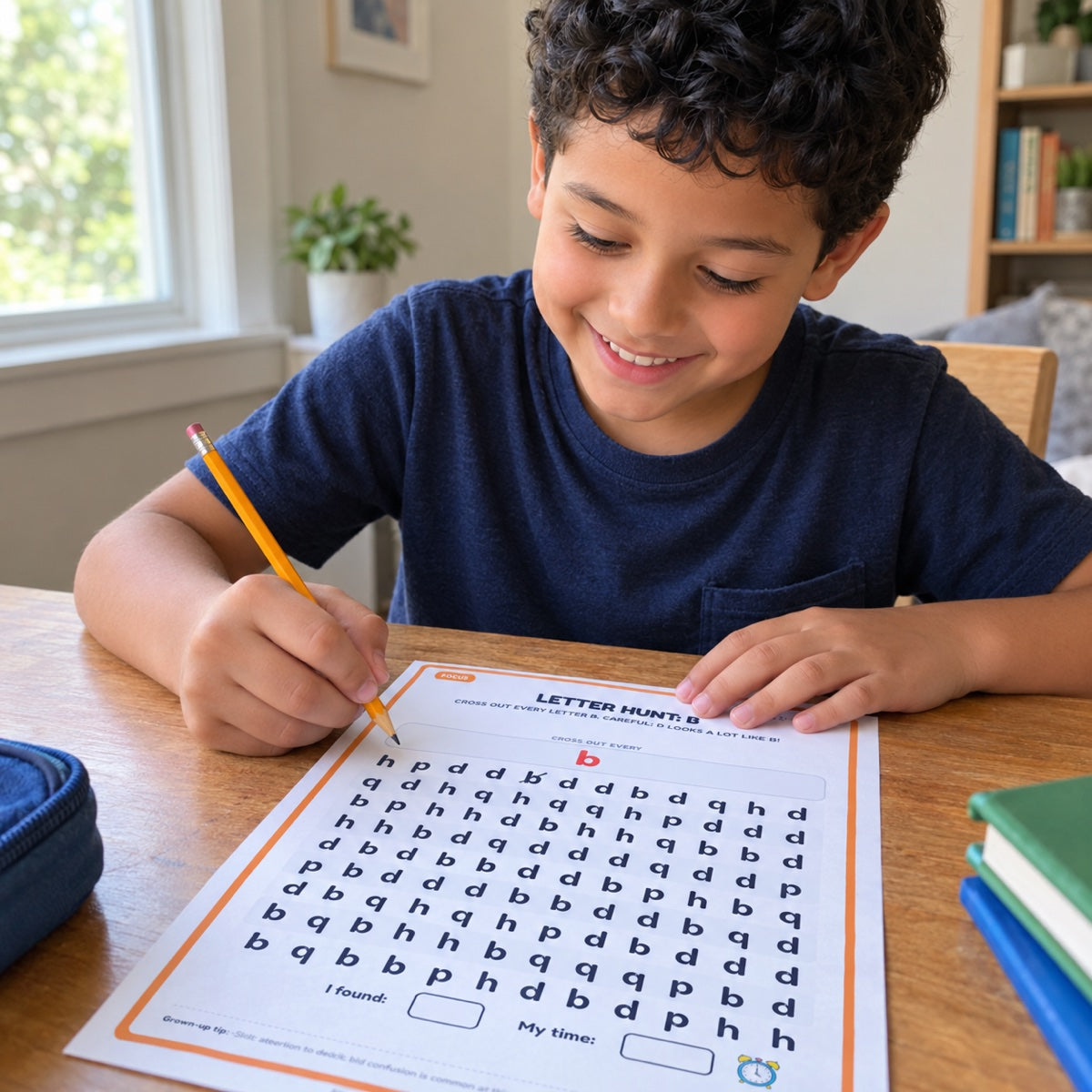 Ages 7–10: letter hunts and codes