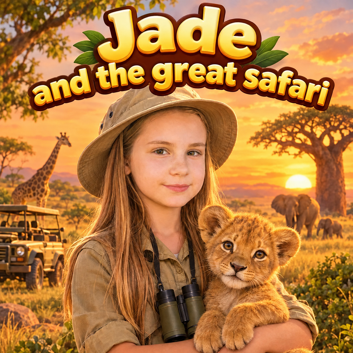 Cover of the custom book “The Great Safari”