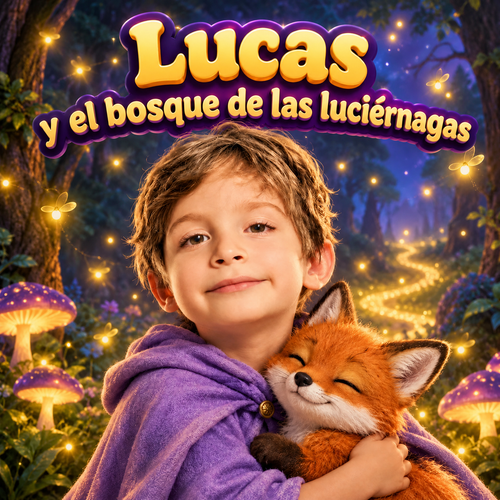 Portada del libro personalizado «El bosque de las luciérnagas»