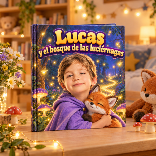 El libro «El bosque de las luciérnagas» sobre una mesa