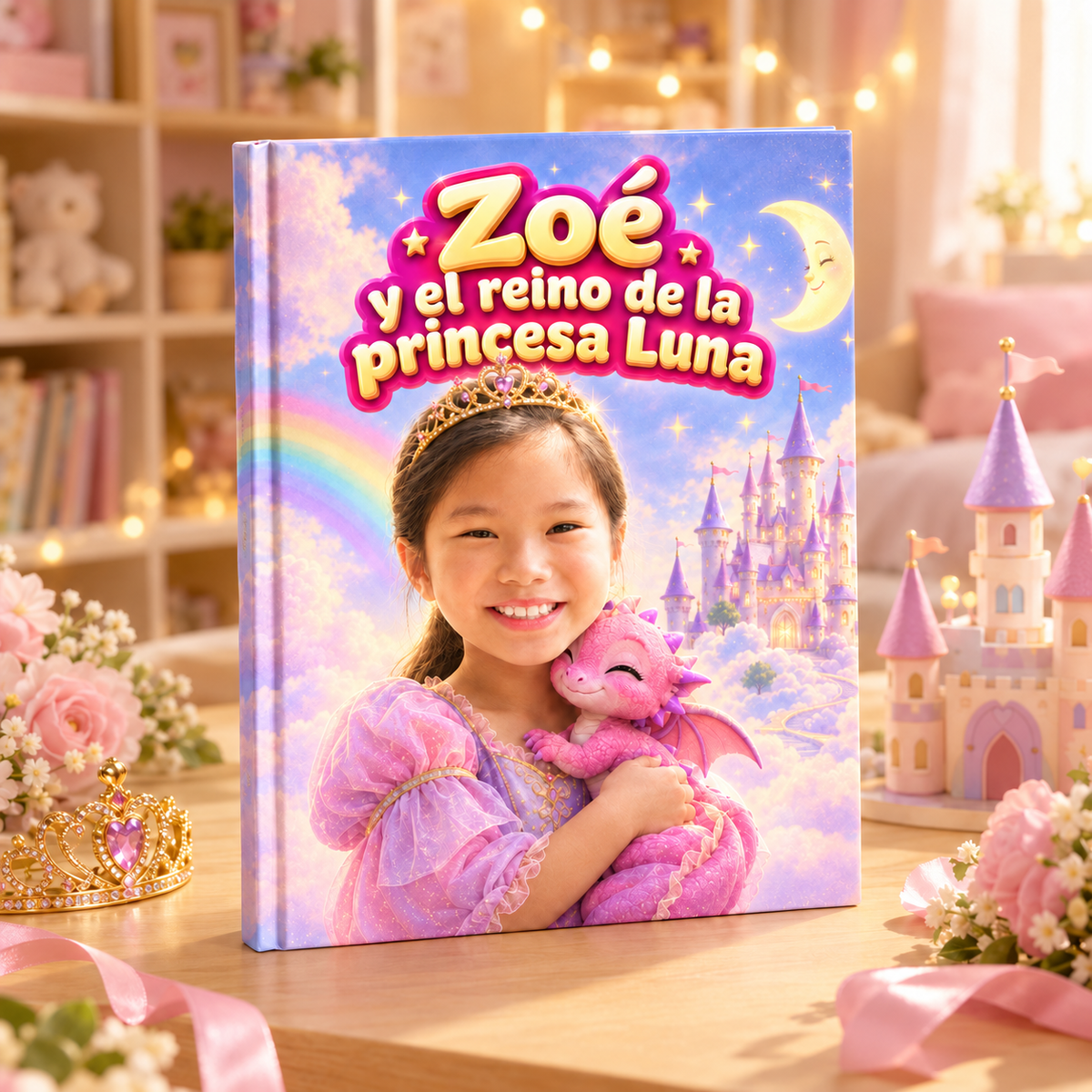 El libro «El reino de la princesa Luna» sobre una mesa