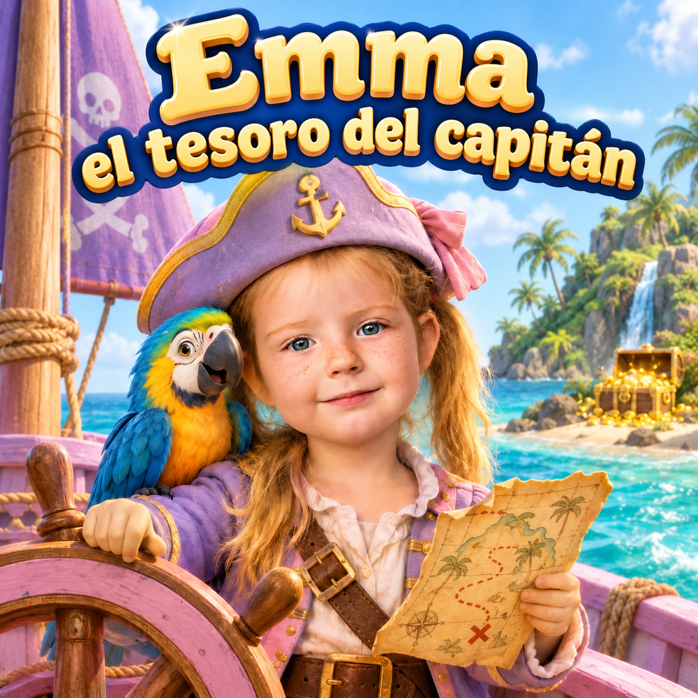 Portada del libro personalizado «El tesoro del capitán»