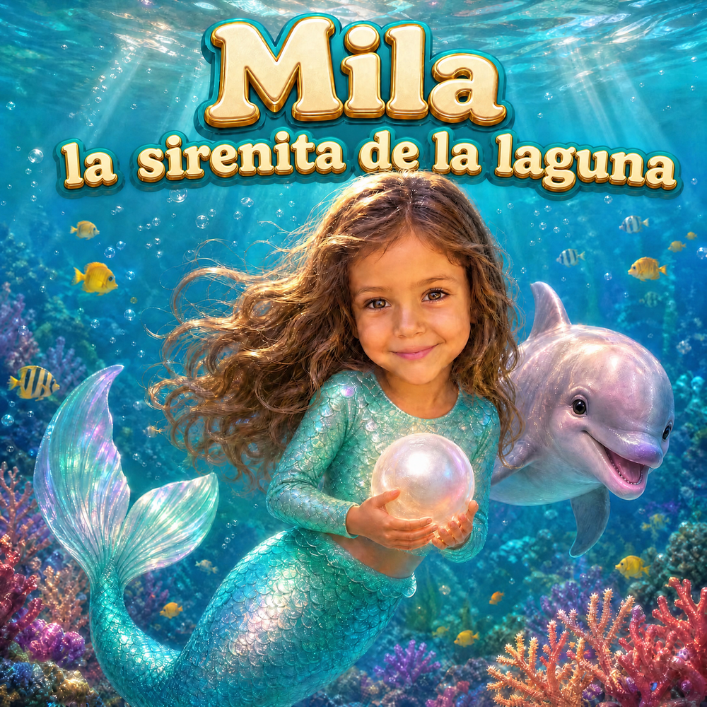 Portada del libro personalizado «La sirenita de la laguna»