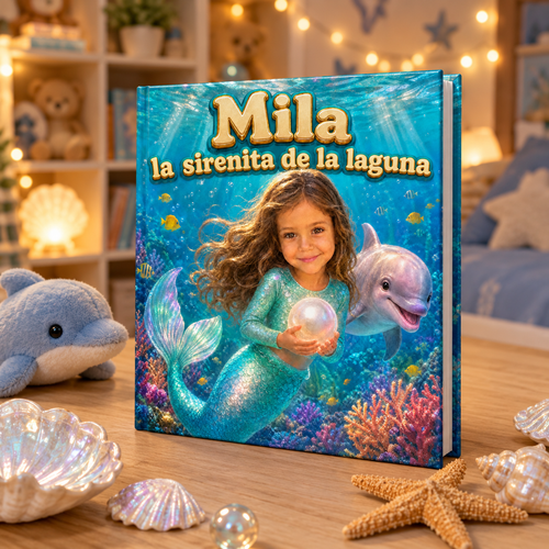 El libro «La sirenita de la laguna» sobre una mesa