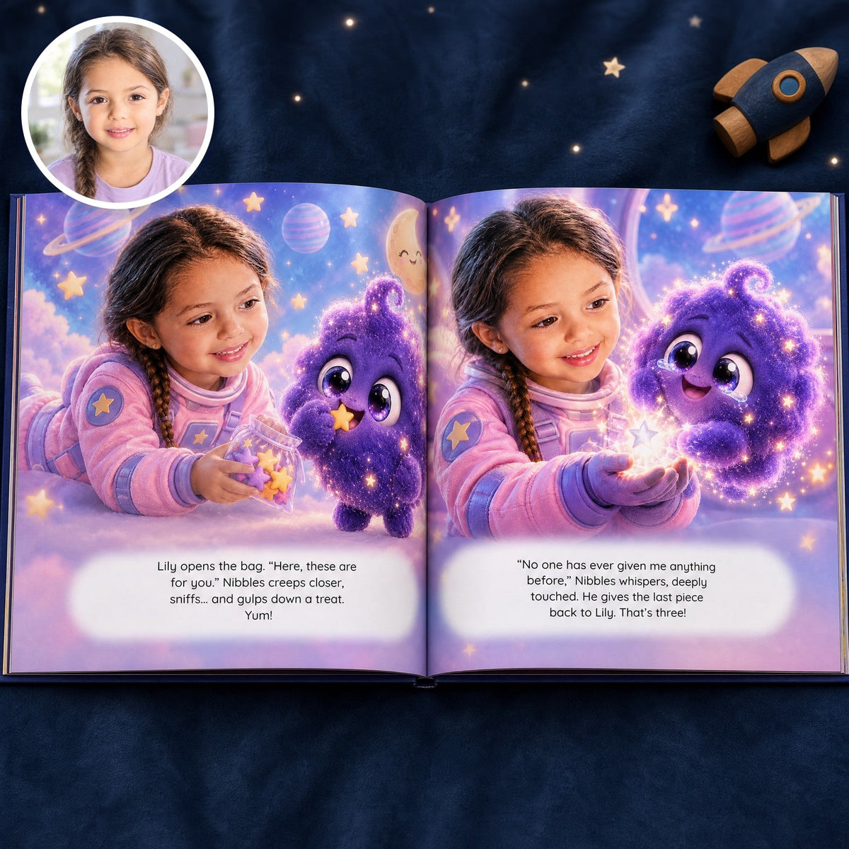 Open book: Lily’s story, with their photo