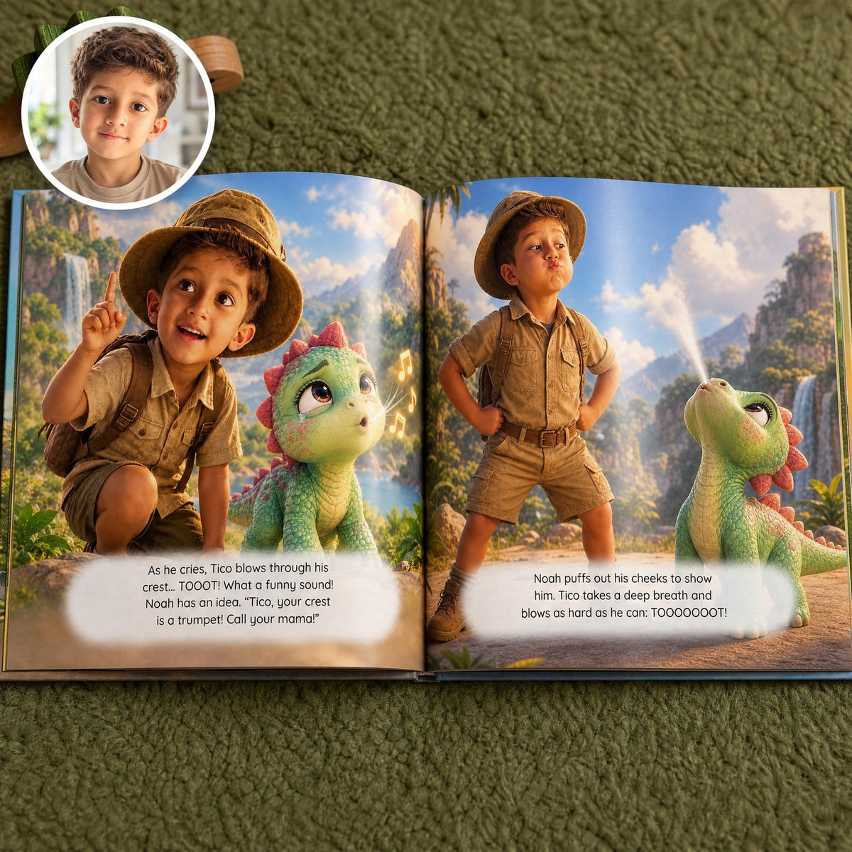 Open book: Noah’s story, with their photo