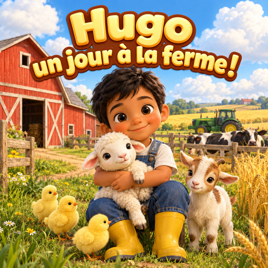 Couverture du livre personnalisé « Un jour à la ferme »