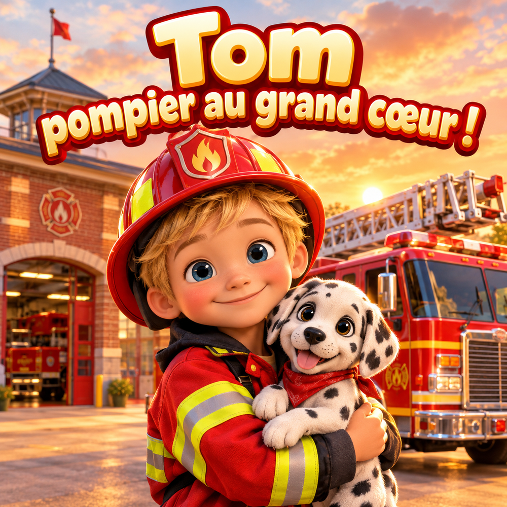 Couverture du livre personnalisé « Pompier au grand cœur »