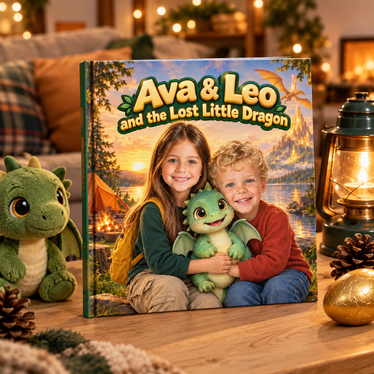 The book “The Lost Little Dragon” standing on a table