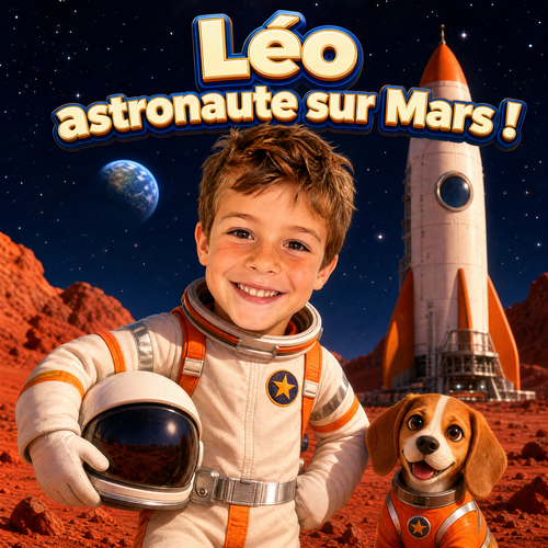 Couverture du livre personnalisé « Astronaute sur Mars »