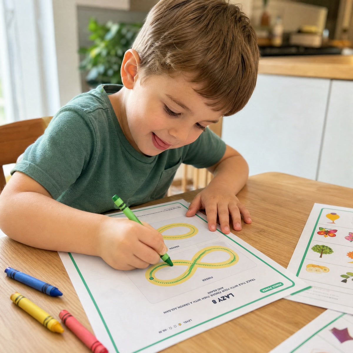 Ages 3–6: tracing and colors